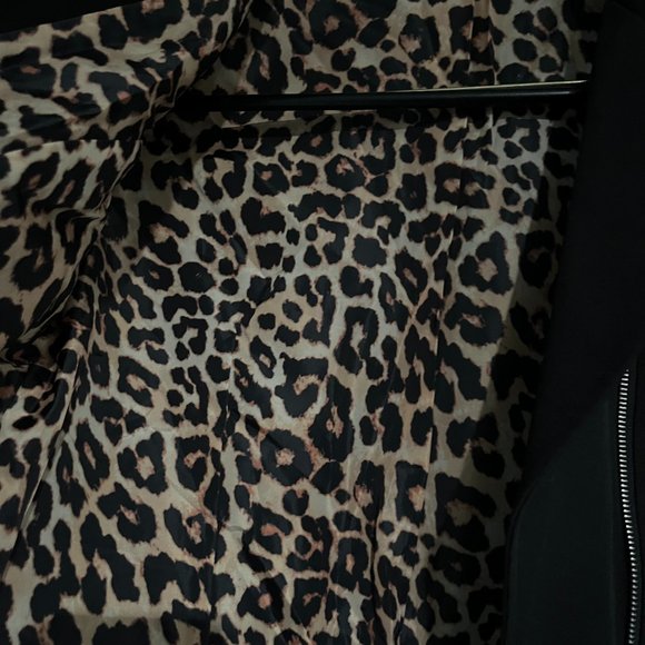 BLACK ZIPPERED LONG SLEEVE LINED CROP JACKET CASUAL WORK WOMEN BIKER JACKET - Picture 4 of 10